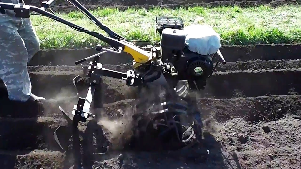 Посадка картофеля мотоблоком ДВОЙНЫМ окучником