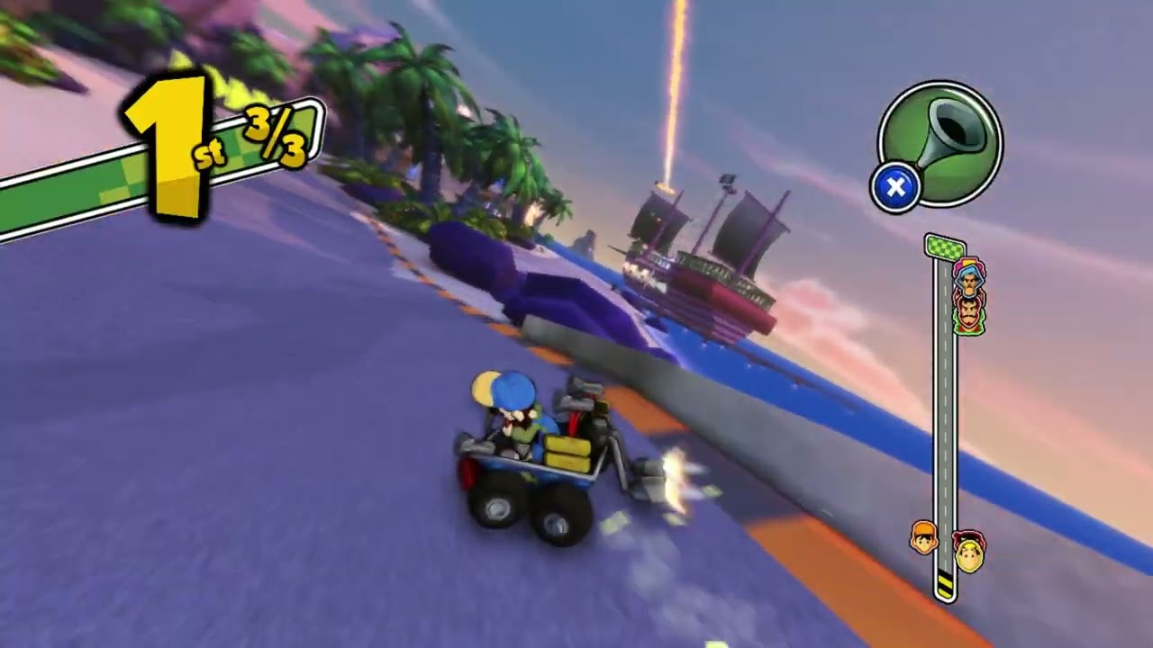 Gordon racing in Professor Girafalde Cup - El Chavo Kart