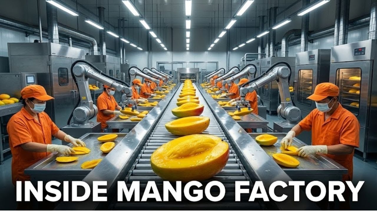 Inside a Modern Mango Processing Plant 🥭 From Fresh Mangoes to Sweet Golden Juice