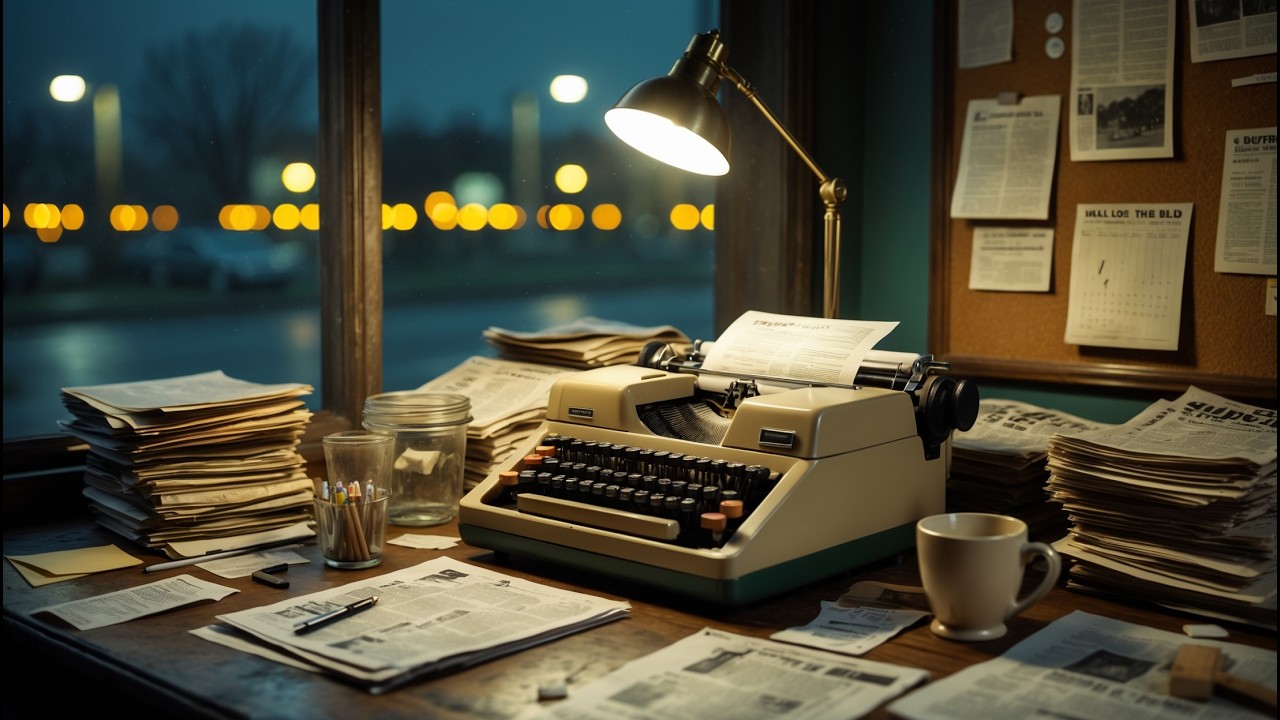 1980s Newsroom 🖋️ Vintage Typewriter | Midnight Writing 90:16