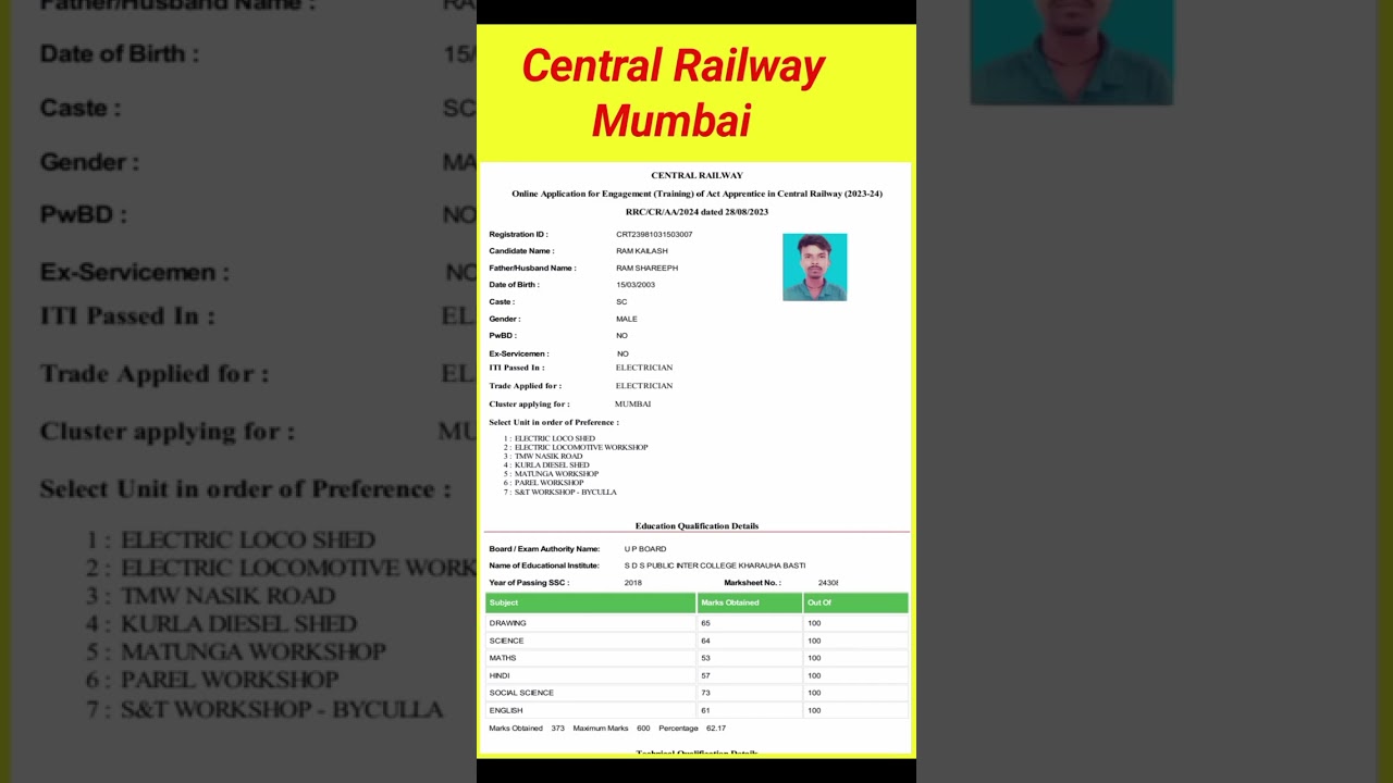 RRC center railway vacancy 2023 || RRC CR Railway Apprentice Recruitment || railway new vacancy 2023