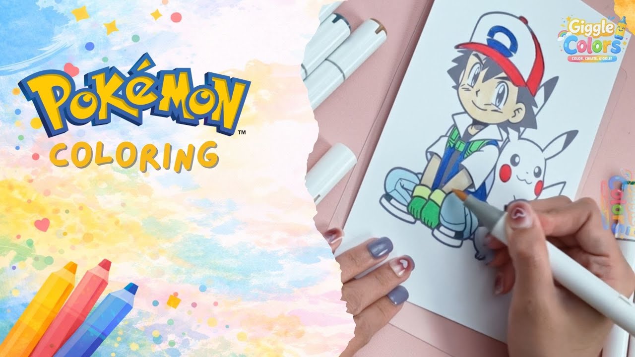 Coloring Pikachu & Ash 🎨⚡ So Satisfying!