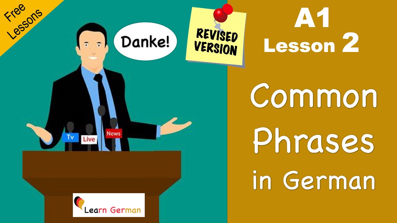 A1 - Lesson 2 | Common Phrases | German for beginners | Learn German