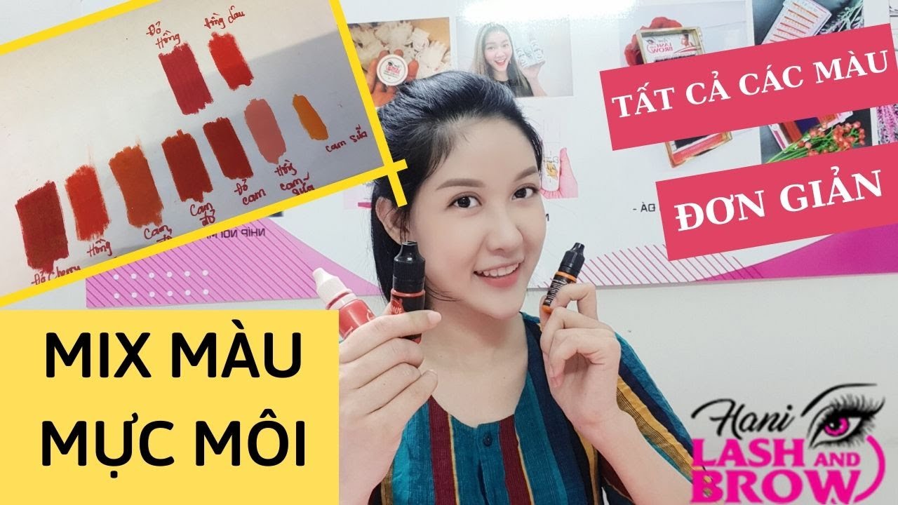 DỤNG CỤ PHUN XĂM THẨM MỸ | CÁCH MIX MÀU MỰC MÔI PHUN XĂM (FULL)