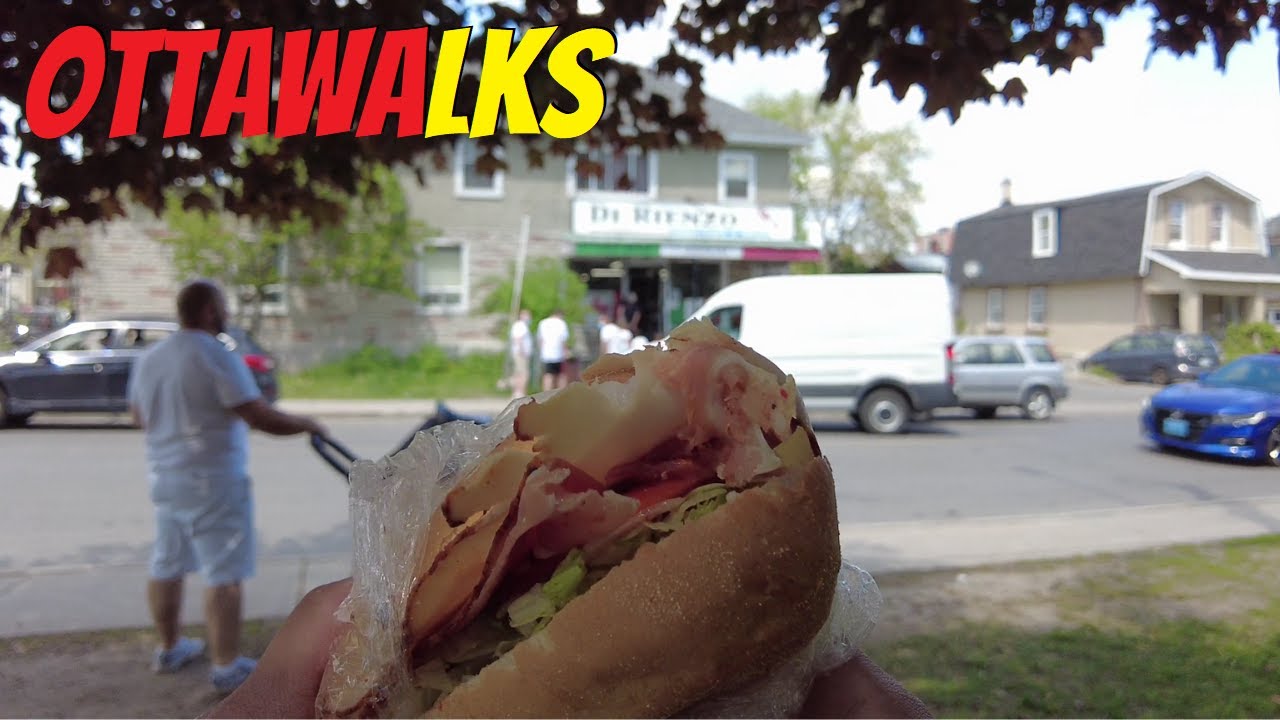 Biking to Di Renzo's in Little Italy for lunch - Ottawa bike ride through Arboretum & Tulip Festival