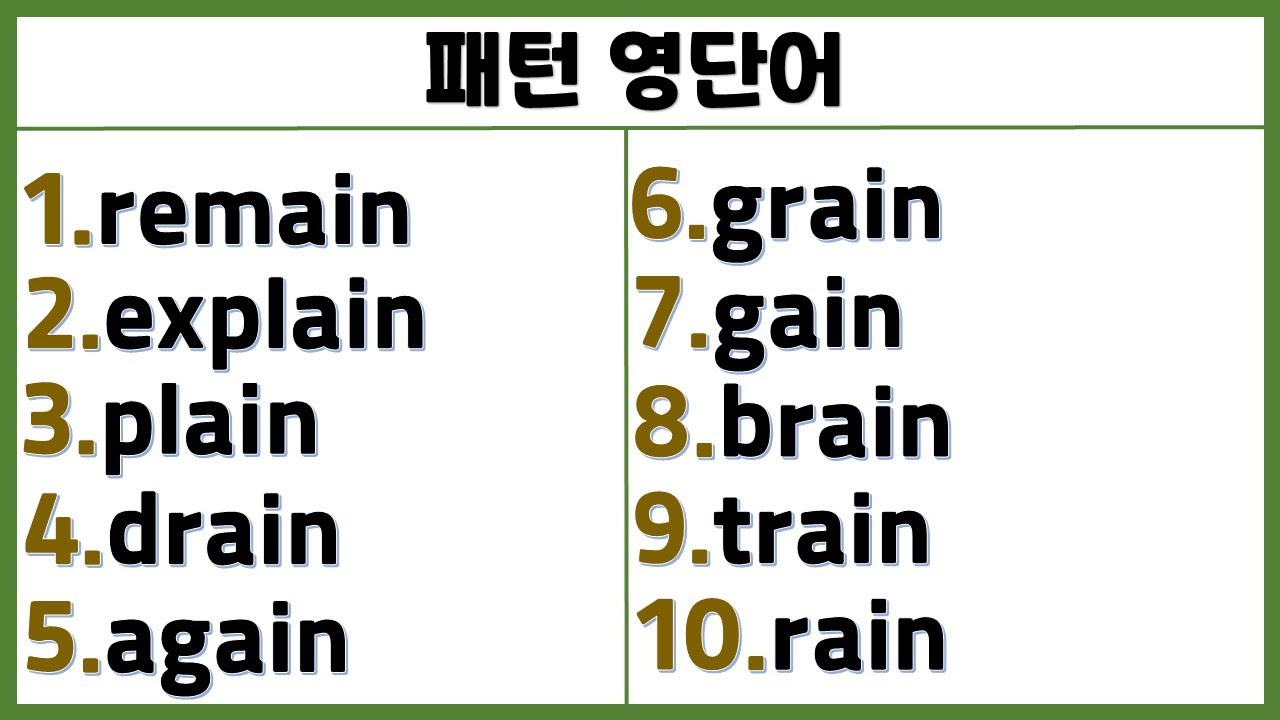 패턴으로 배우는 영단어 (20일 째) / 영단어도 패턴이 있어요