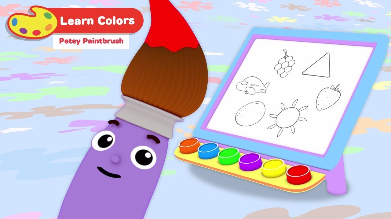 Kids Learn Colors with Petey Paintbrush | Early Learning Videos for Child Development & Education