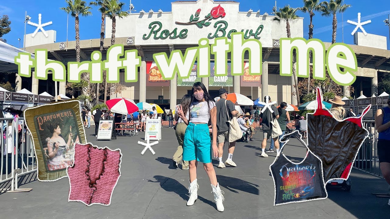 THRIFT WITH ME // thrifting at the Rose Bowl Flea with $50!!!