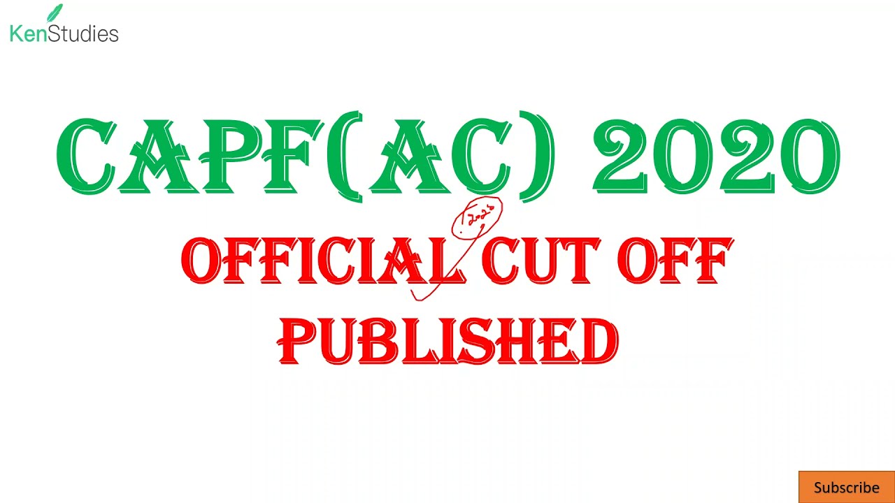 CAPF(AC)  2020 Official Cut-off Marks