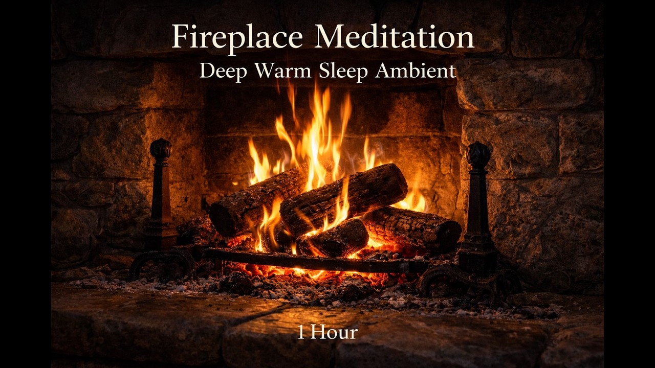 Fireplace Meditation 🔥 1 Hour of Deep Warm Sleep Ambient