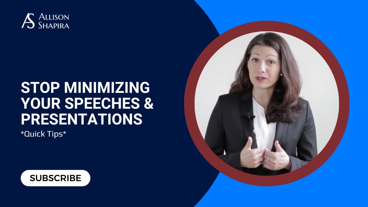 Stop Minimizing Your Speeches or Presentations