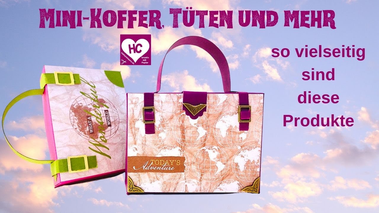Rund um Reisen - Koffer und Tüten als Verpackung basteln