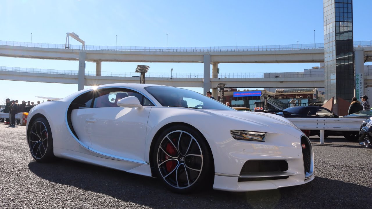 【大黒PA】正月の大黒PAに、ブガッティ シロン、エンツォなど！スーパーカー大集合！！ A lot of super cars at Daikoku. (Chiron, Enzo, etc..)
