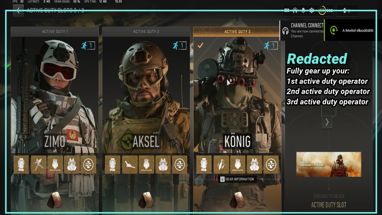 DMZ  - Gear Up - Fully gear up your 1st & 2nd & 3rd active duty operator