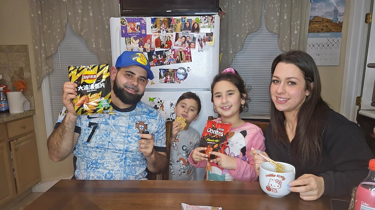 Trying Asian snacks 