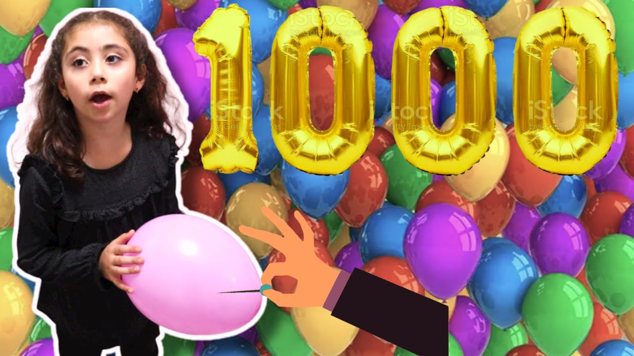 1000 ballonnen kapot prikken en opzoek naar de ballon met gouden bal erin |@Nojen