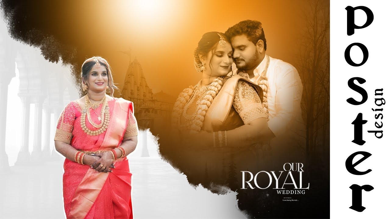 Wedding Couple Poster Design ( double exposure) In Adobe Photoshop Tutorial Step By Step.
