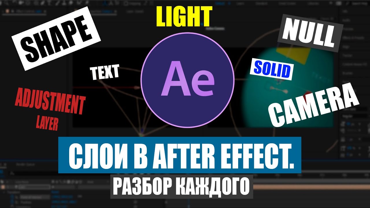 Слои в After Effect. Разбор каждого.