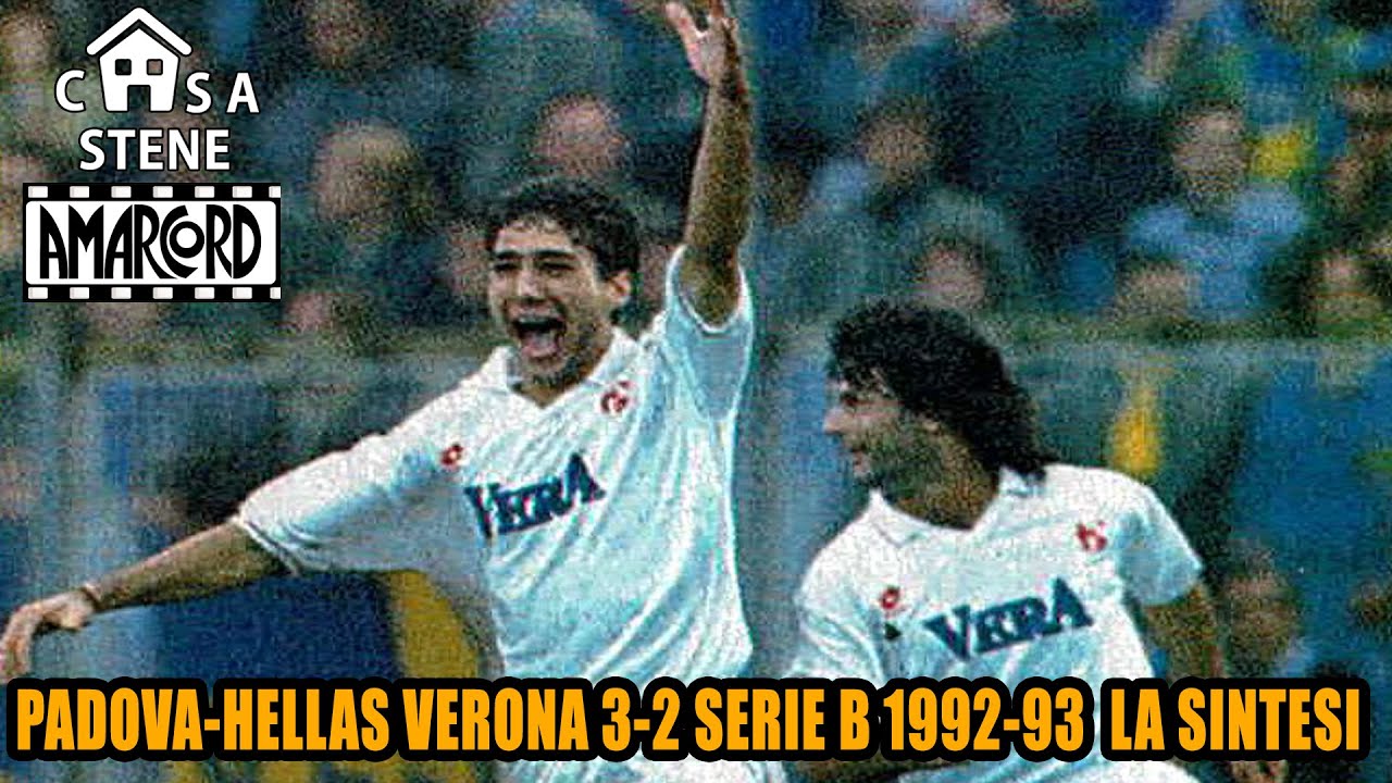 PADOVA-HELLAS VERONA 3-2 SERIE B 1992-93 LA SINTESI DEL DERBY 4-10-1992 STADIO APPIANI #CASASTENE