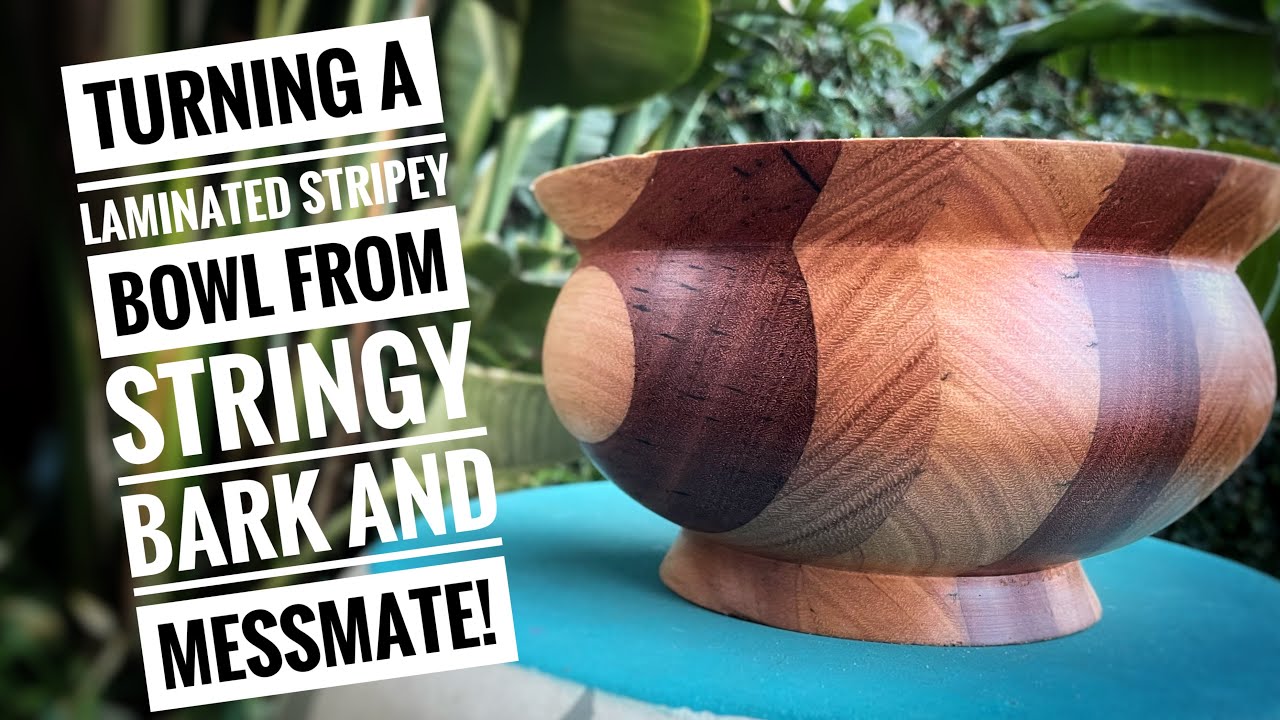 Wood Turning - A laminated, striped bowl from Stringybark & Messmate!