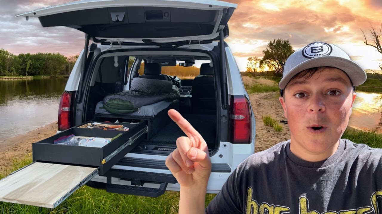 Overnight Camping, Fishing & Cooking In My SUV - Down By The River
