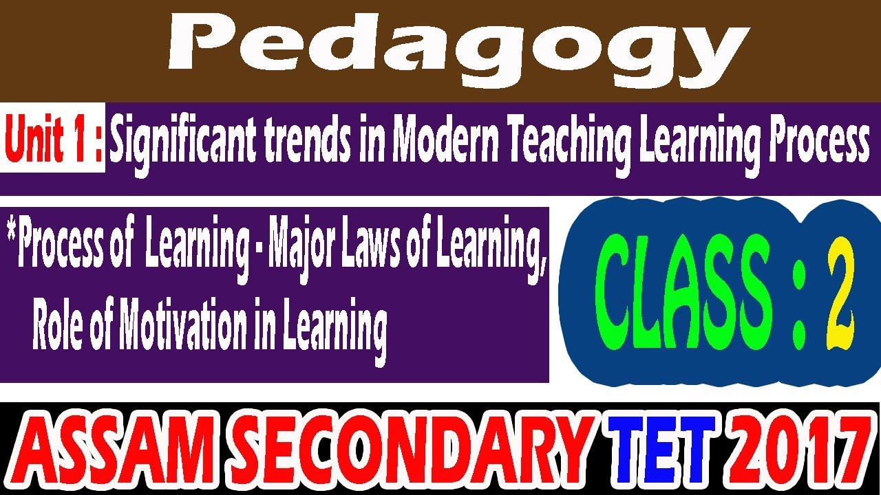 Pedagogy MCQs Questions For Assam SECONDARY TET Special 2017 || Class 2