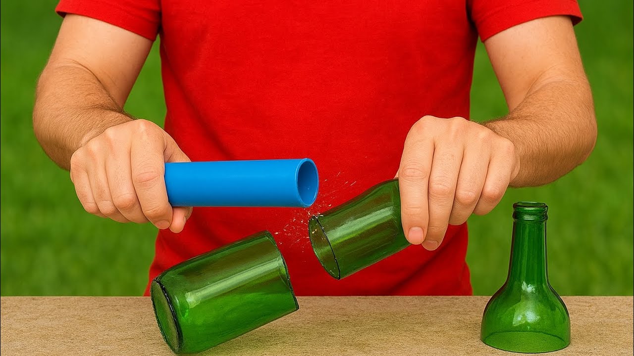 Truque Revelado - Corte GARRAFAS de VIDRO  facilmente usando CANO PVC 