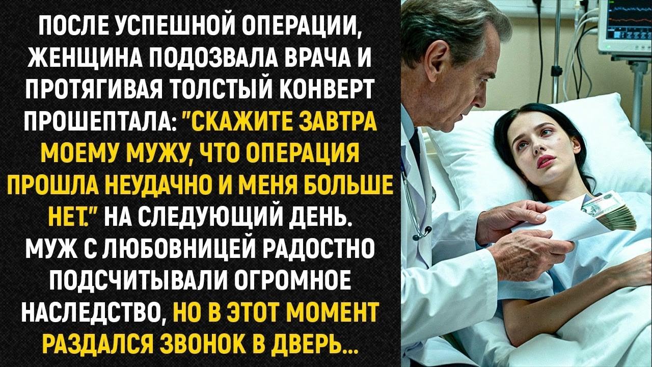 После успешной операции, женщина подозвала врача и протягивая толстый конверт прошептала...