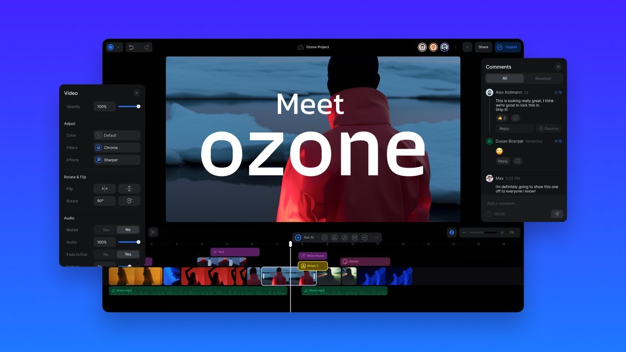 Ozone | World's first AI-native, collaborative video editor.