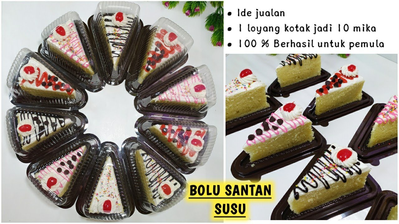 RESEP BOLU SANTAN SUSU KUKUS || Ide Jualan_1 Loyang Kotak Jadi 10 Mika_Semua Orang Pasti Suka👌