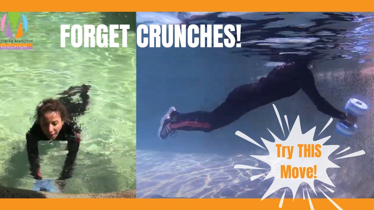 Aqua Instructor Tip - The pool wall + 1 dumbbell = 3 levels of frog tucks 💦💪