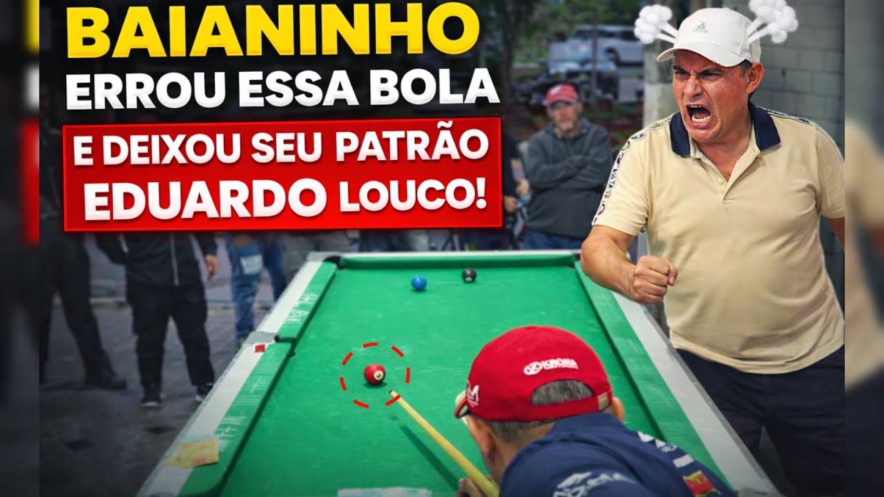 EDUARDO NÃO É MAIS  PATRÃO DO BAIANINHO DEPOIS DESSA PARTIDA!! #sinuca #baianinhodemauá