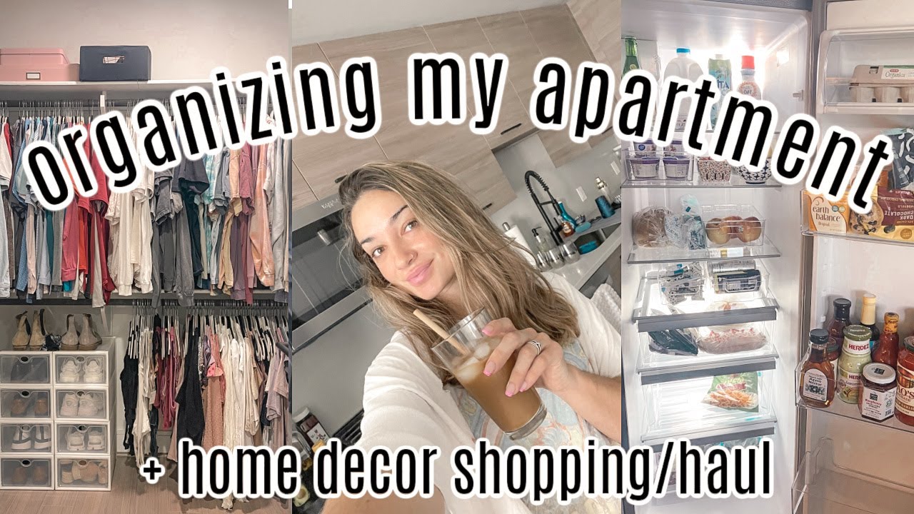 moving vlog: organizing my closet + pantry/kitchen, first grocery haul, home decor shopping + haul!