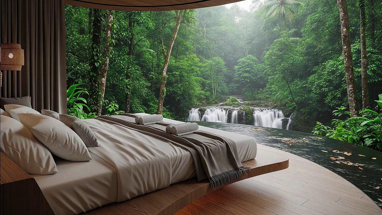 Flowing River Ambience for Quiet Sleep | Deep Sleep Music and Soft Piano for Calm Mind