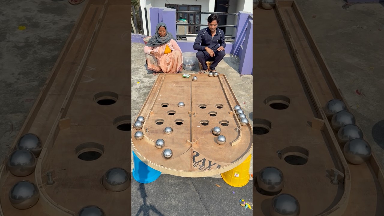 Mom vs son roll steel ball drop six hole win chips chips challenge game wow part one 899542 #shorts