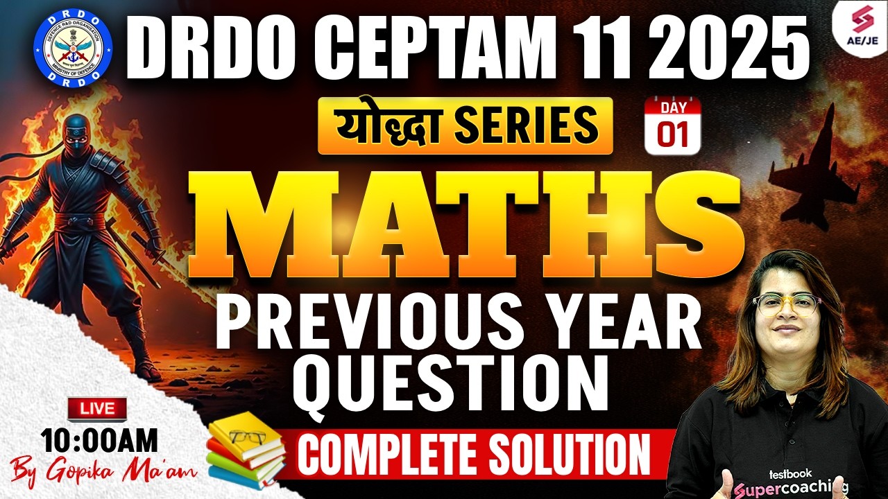 DRDO CEPTAM 11 Classes | DRDO CEPTAM 11 Maths Previous Year Question Paper | DRDO Maths | Gopika Mam
