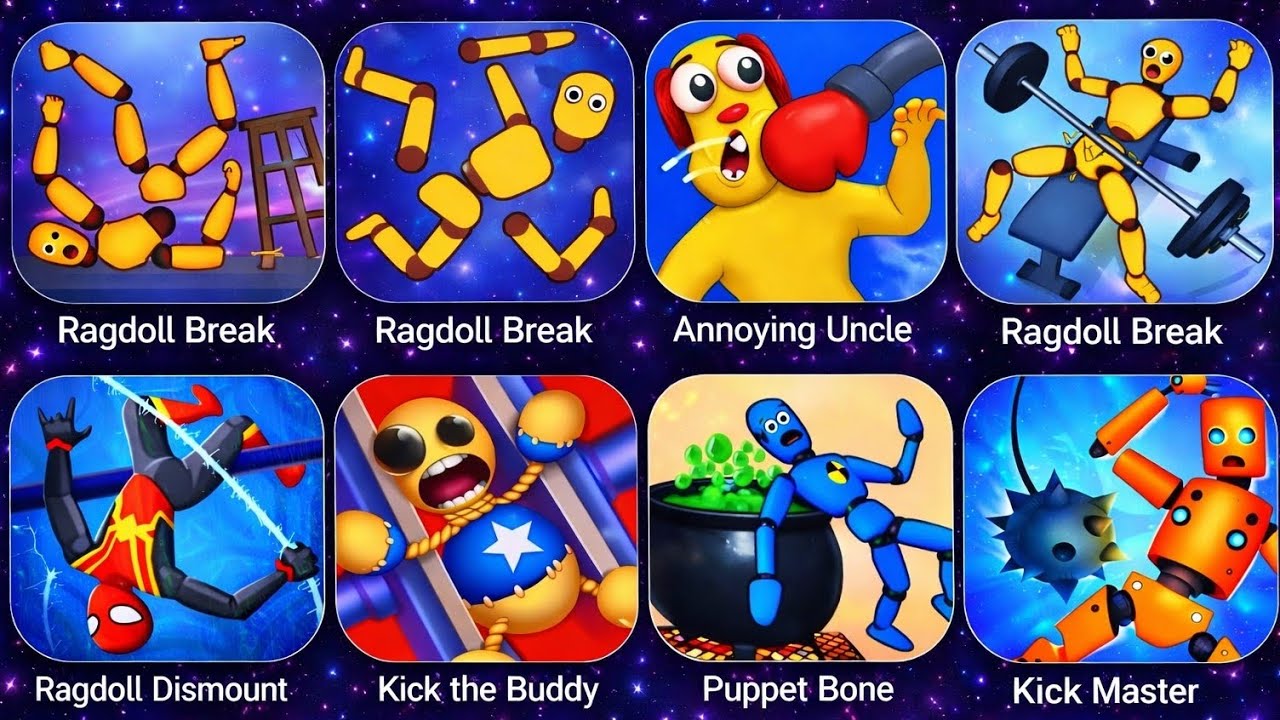 RagdollBreak,KickTheBuddy,SprinkyTransformer,TalkingTom,SudwaySurfers,RagdollFall,RagdollBreak