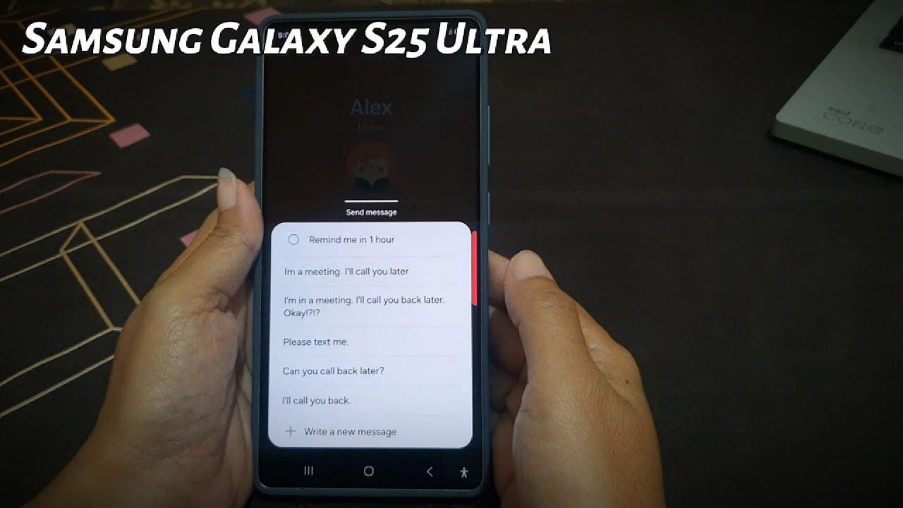 How to easily reject a call with a custom text message on Samsung Galaxy S25 Ultra