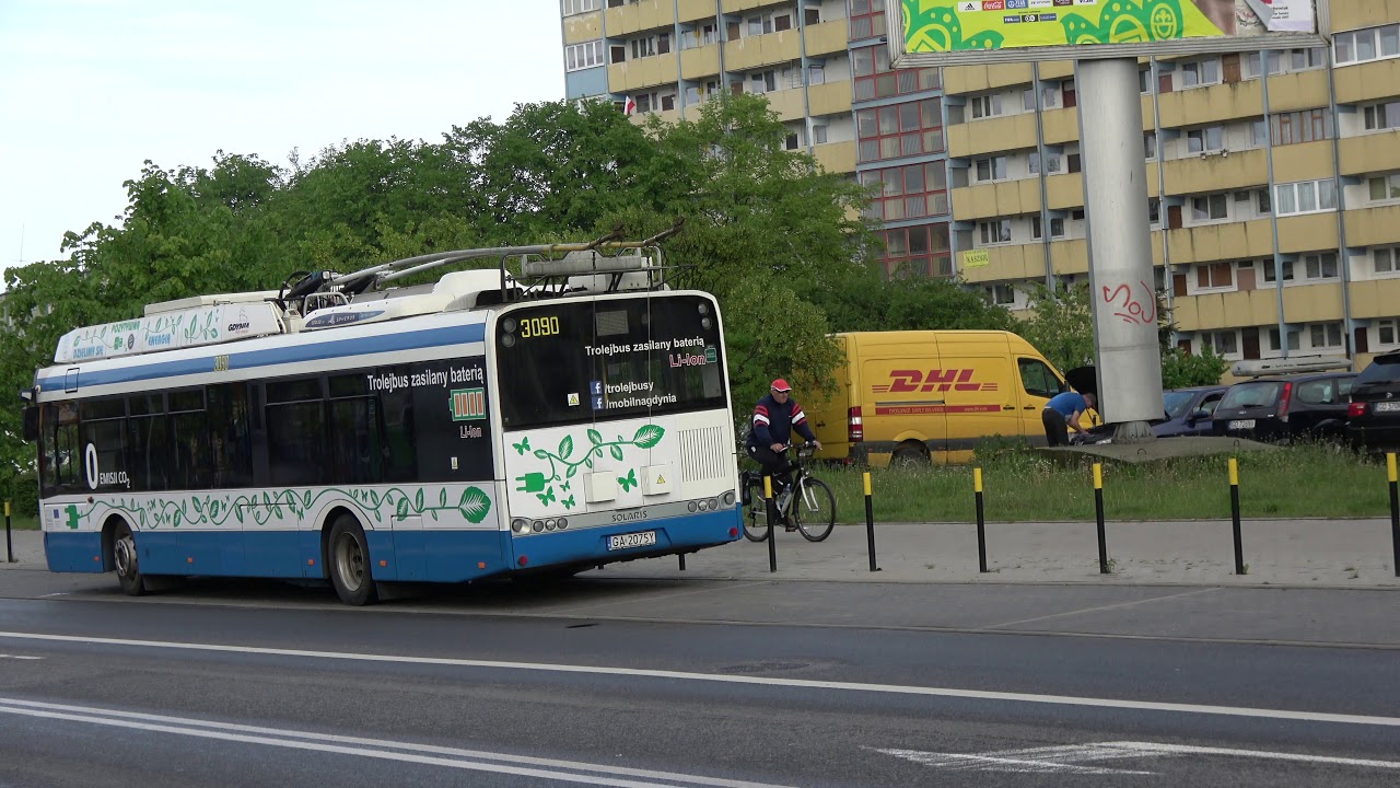 Gdyński trolejbus na Kołobrzeskiej w Gdańsku.