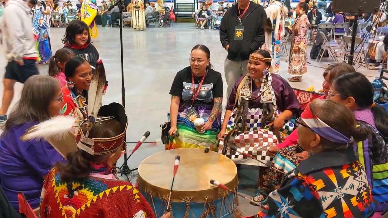 Fraiser Valley woman's drum group @ Langley stalew Powwow 2025 (friday 12th)