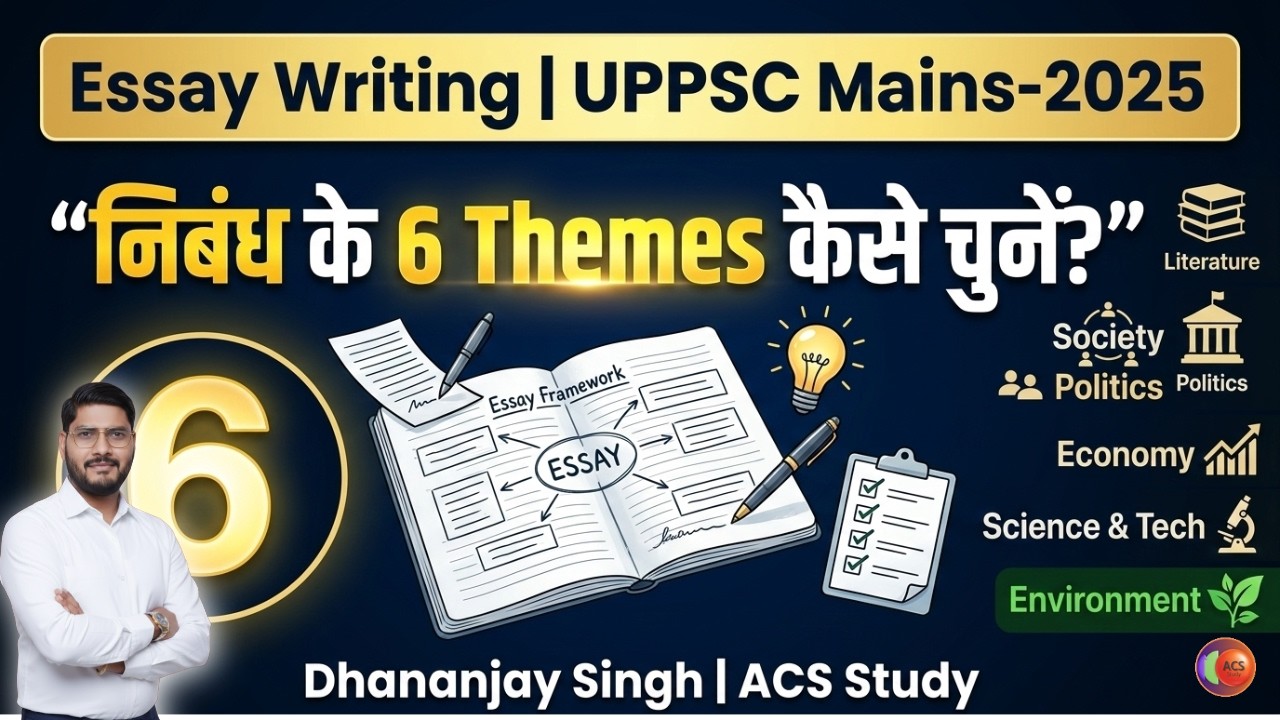 How to Choose 6 Themes | Essay Writing | UPPSC Mains-2025 | Dhananjay Singh | ACS Study