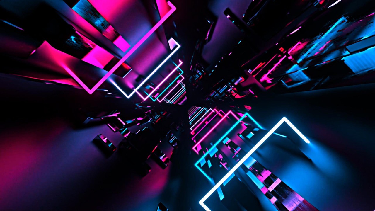 🔷 Заставка 4K &ndash; Neon Velocity Grid &ndash; Футуристическая VJ-визуализация (Без Звука)