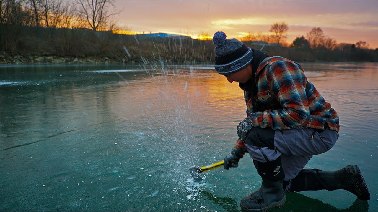 Ice Fishing EXTREMELY Early Ice!?!? (Crappie and Perch)