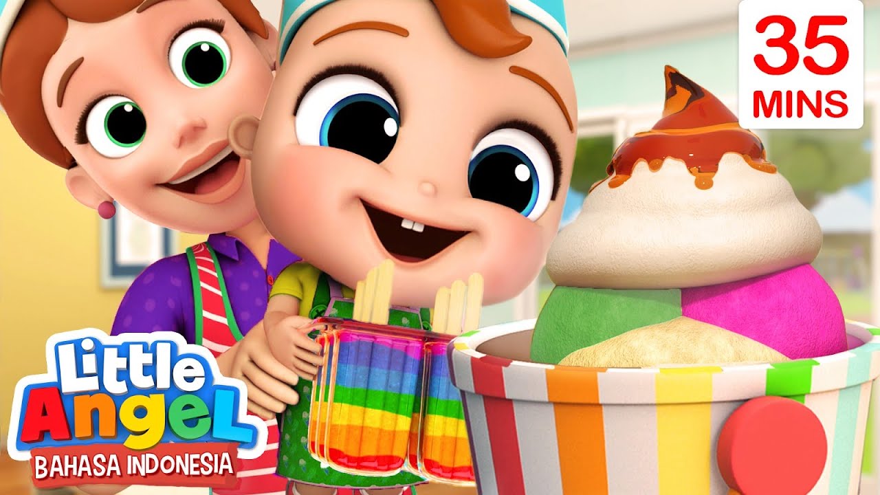 Yuk Buat Es Krim Pelangi | Kartun Anak | Little Angel Bahasa Indonesia