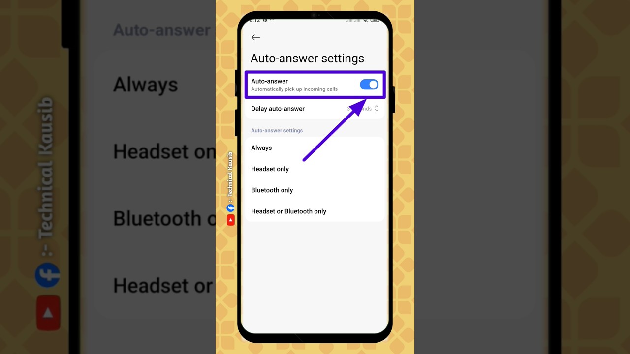How To Enable Auto Answer Call In Redmi / Auto Call Receive Setting #shorts