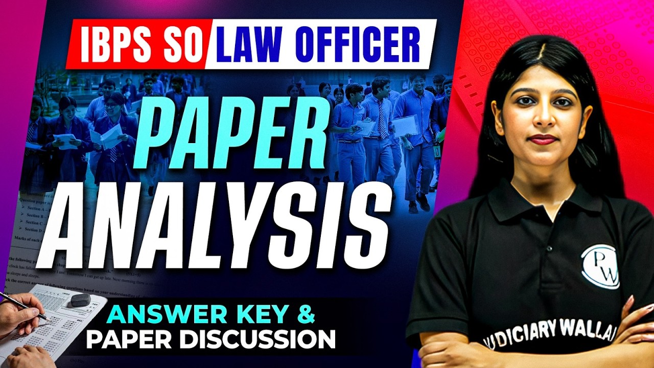 IBPS SO Law Officer Paper Analysis 🔥| Expected Cut Off, Answer Key & Paper Discussion |Judiciary PW