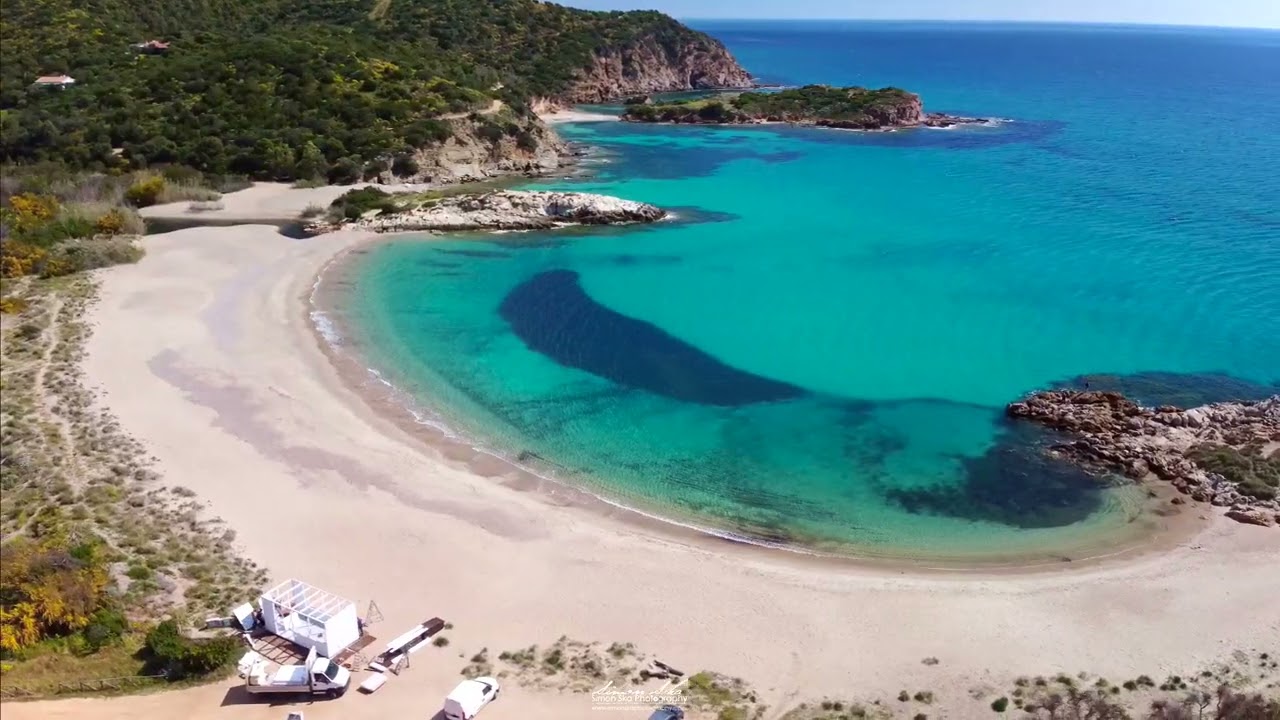 Spiaggia di Su Portu (Chia - Domus de Maria) Sardinia aerial drone