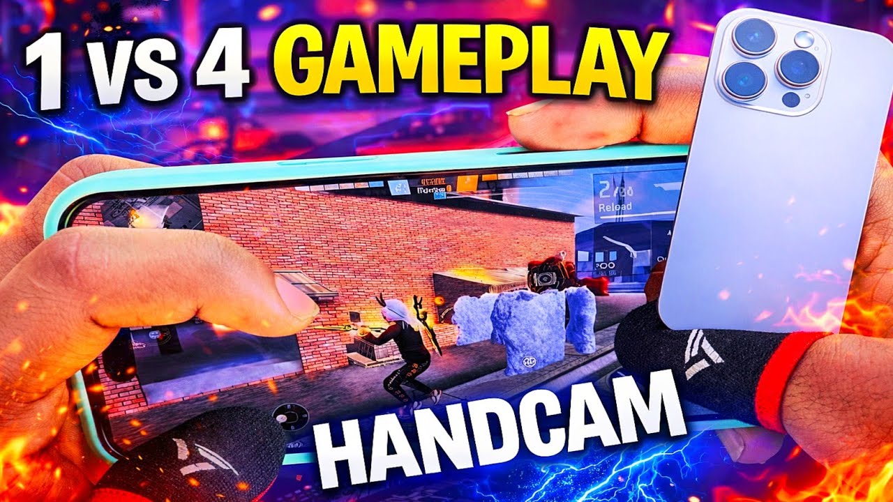 Handcame ⚡ iphone 16 Pro 1 VS 4 Handcame Gameplay ⚡ Handcame Challenge || Best sensitivity ⚙️