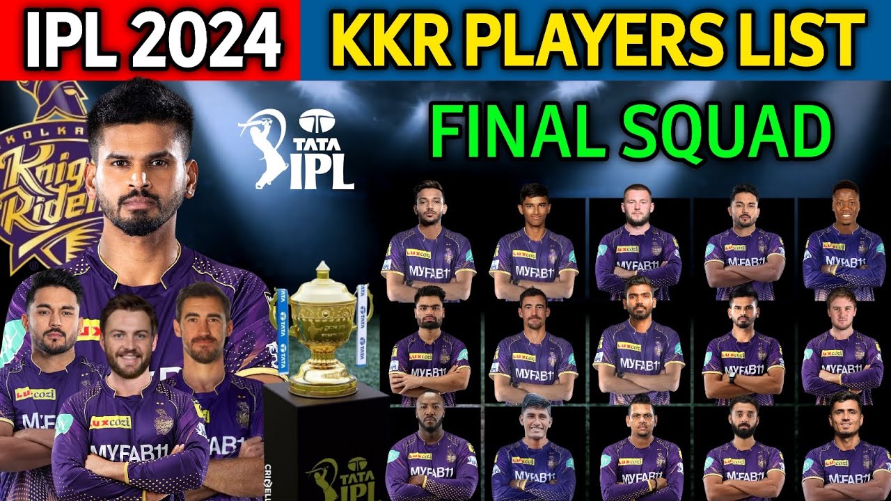 IPL 2024 | Kolkata Knight Riders Full Squad | KKR Team Final Players List IPL 2024 | KKR Team 2024