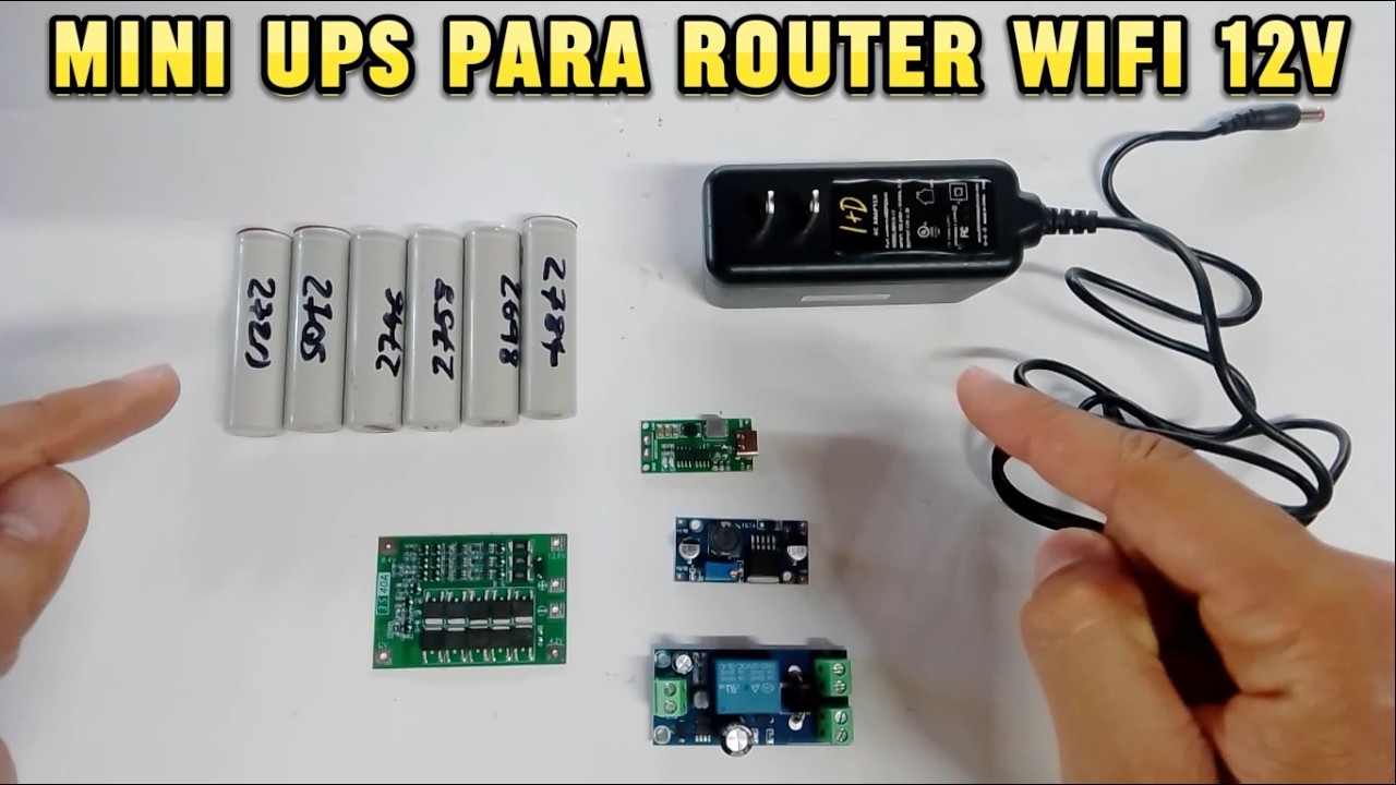 Mini UPS de conmutación automática con Batería Litio 5.4Ah para Router WiFi 12V. #diy #liionbattery
